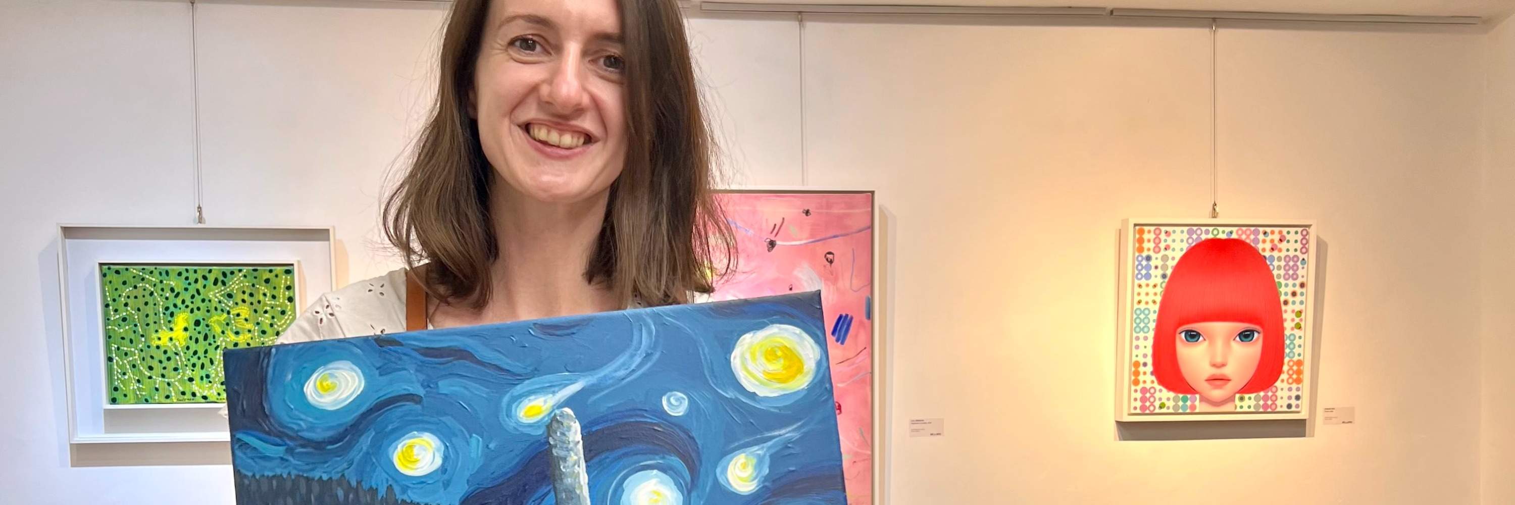 Rica Art Space Hong Kong Skyline painting Pointillism